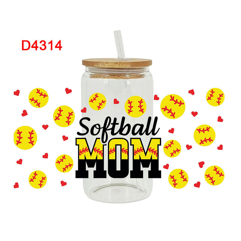 Wholesale UV Transfer Paste Glass Crystal Label 16oz Cup UV DTF Wraps 23cmX11cm