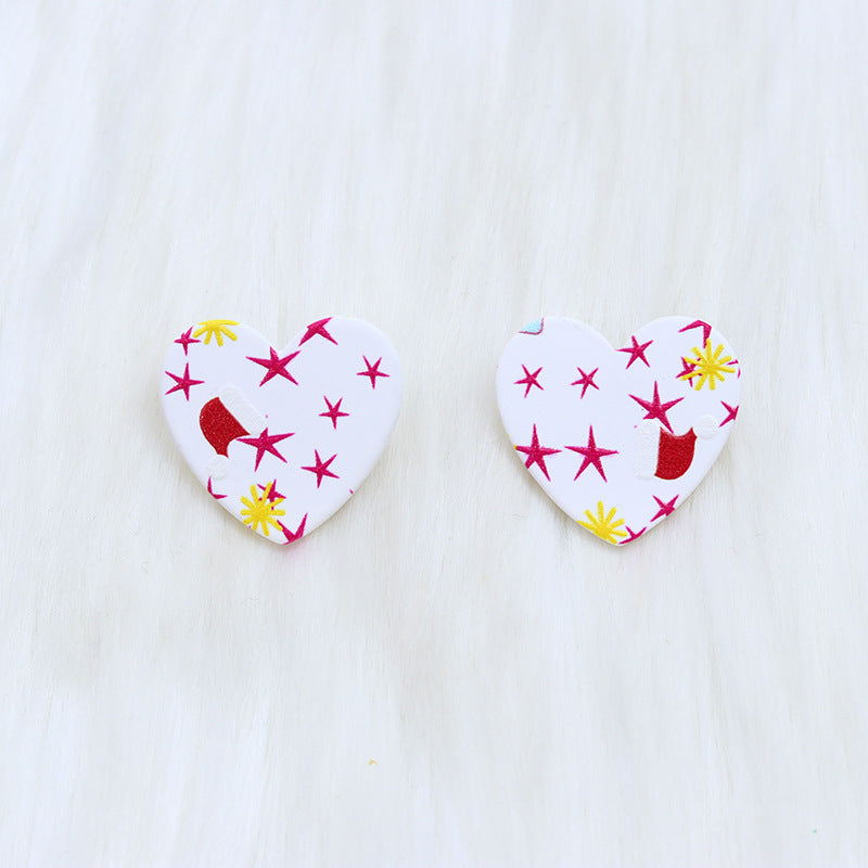 Wholesale Christmas Love Shape Snowflake Leopard Star Acrylic Earrings