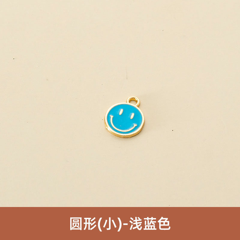 Wholesale Oil Drop Pendant Asymmetrical Funny Smiley Face Pendant Earrings Necklace Personality Pendant DIY Jewelry Accessories