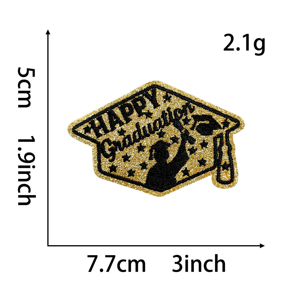 Wholesale Embroidered Graduation Patch Set Chic DIY Iron On Applique Creative Gift For Students And Resale