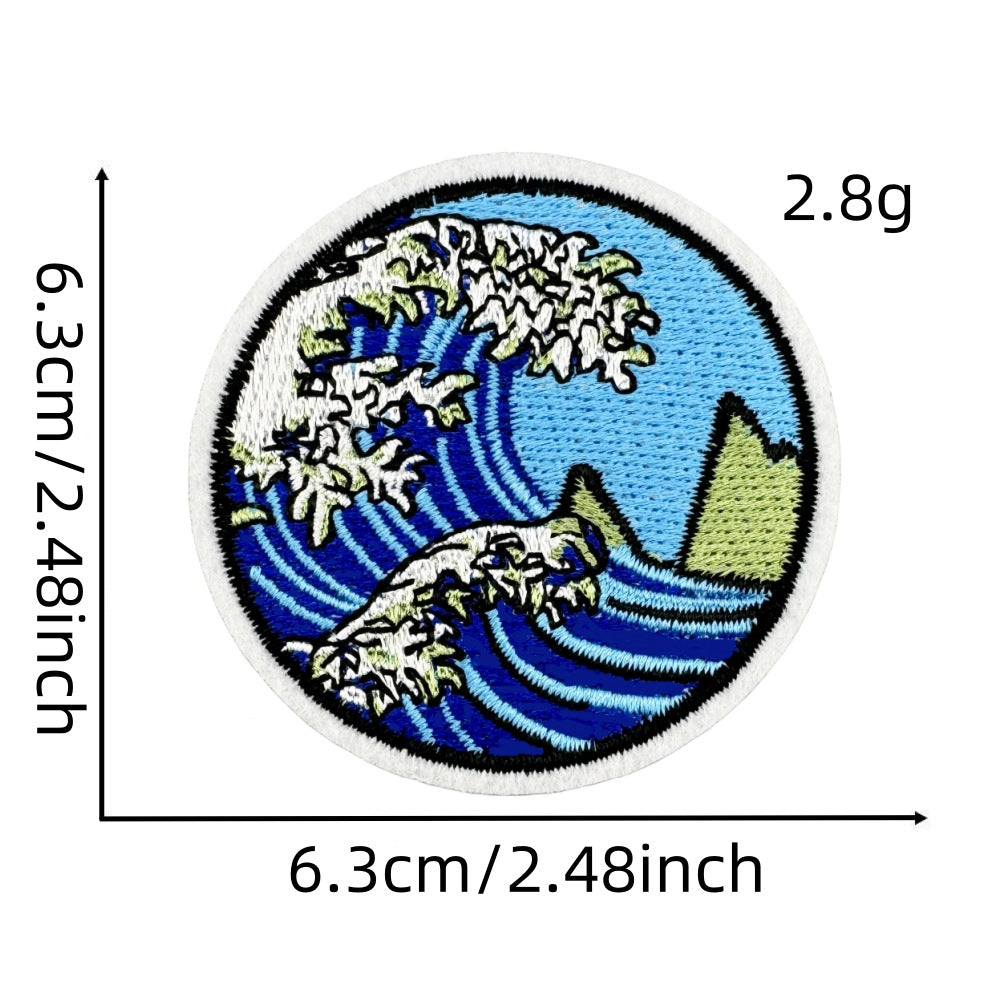 Wholesale Embroidered Patch With Landscape Adventure Design For Outdoor Travel Camping Clothing Decorative Accent