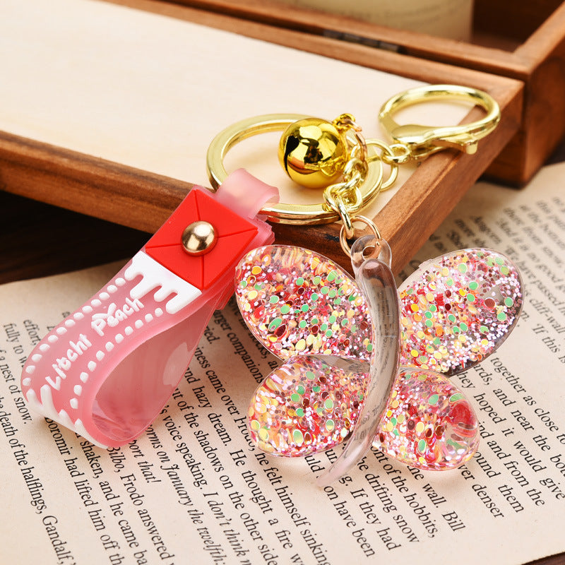 Wholesale Acrylic Butterfly Keychain with Diamonds