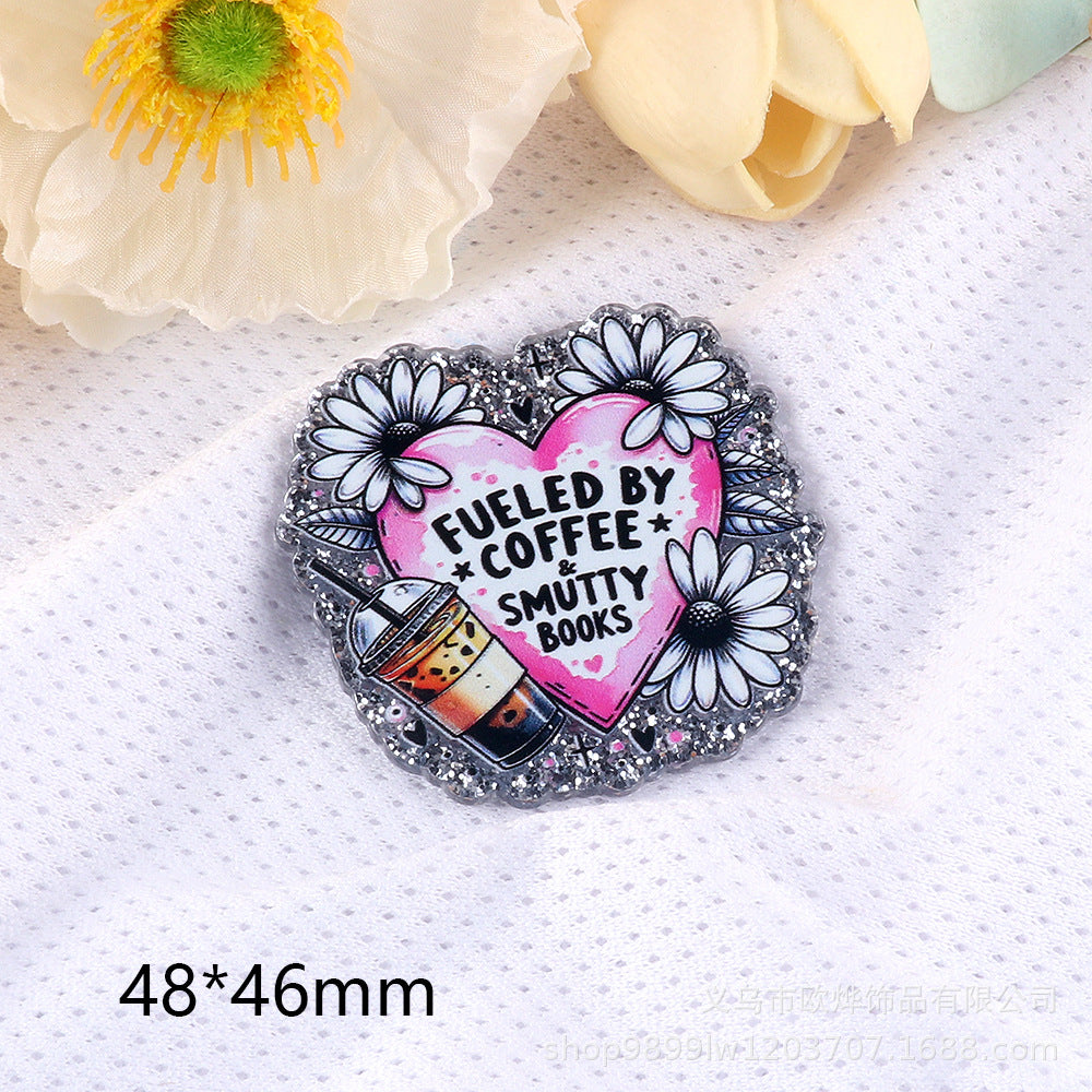 Wholesale  5pcs/pack  Cartoon bow heart ornament Acrylic Flatback