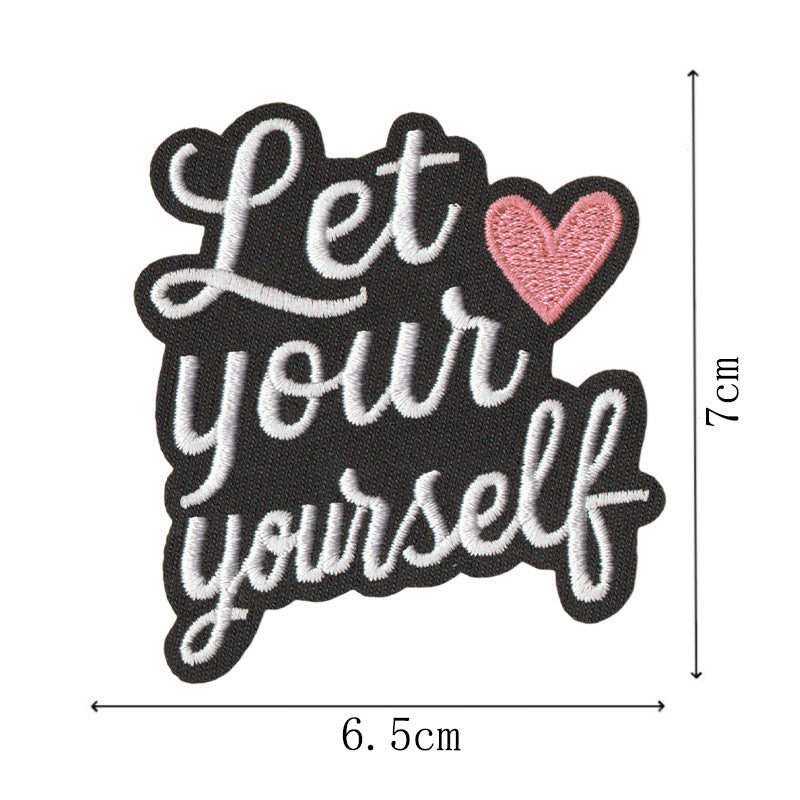 Wholesale Modern Black English Letter Embroidered Iron On Patches 9 Piece Set Inspirational Decorative DIY For Clothing Towels And Home Decor