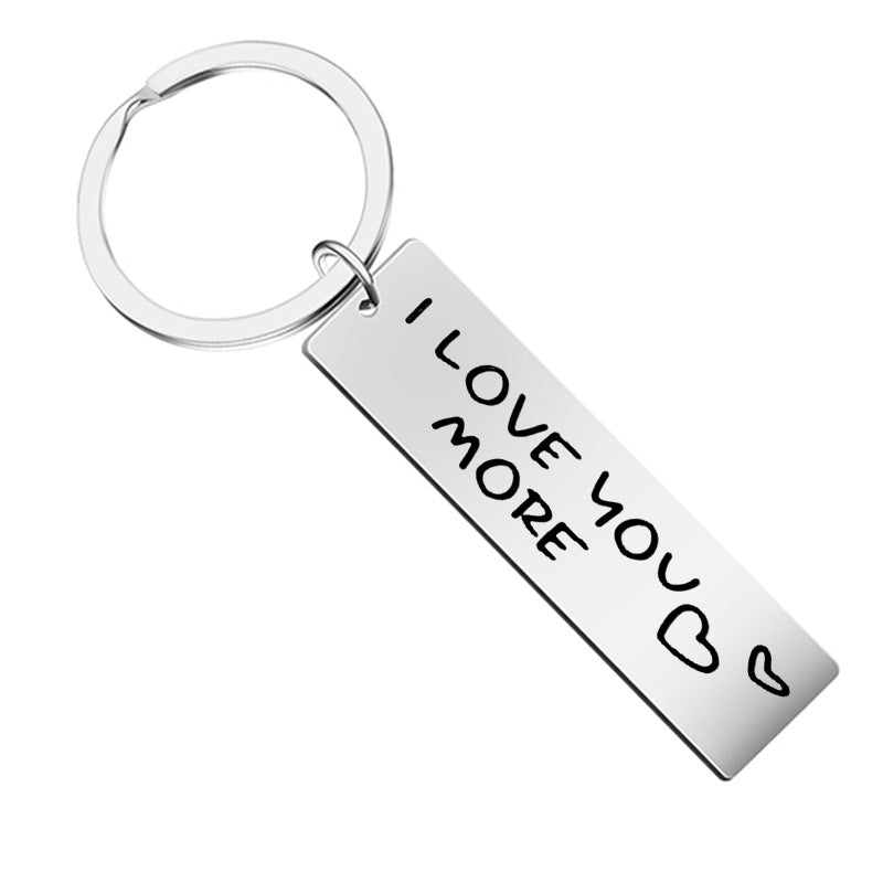 Wholesale I LOVE YOU MORE Stainless Steel Keychain