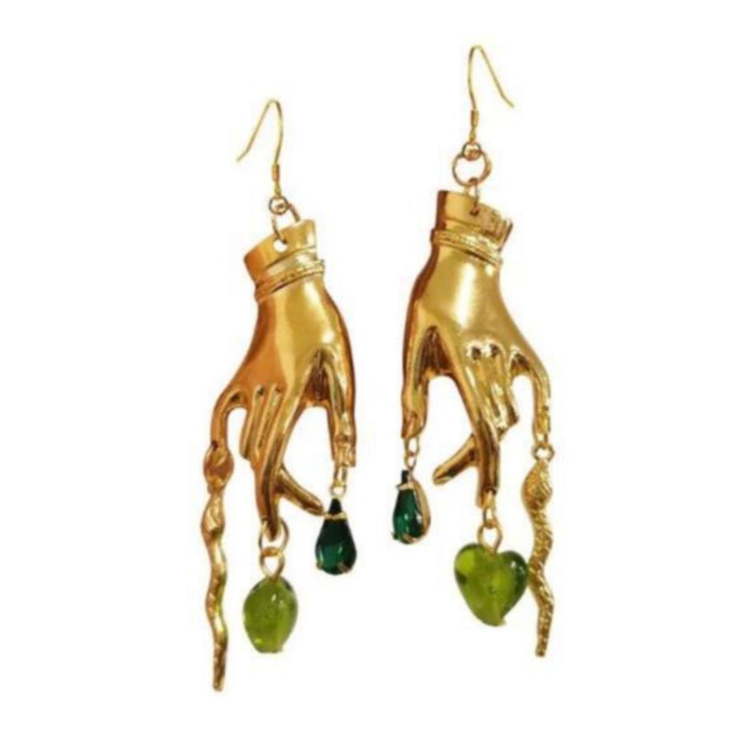 Wholesale  Ancient Egypt Gold Hand Snake Earrings Weird Earrings Weird Earrings Cool Earrings Jewelry Aesthetics