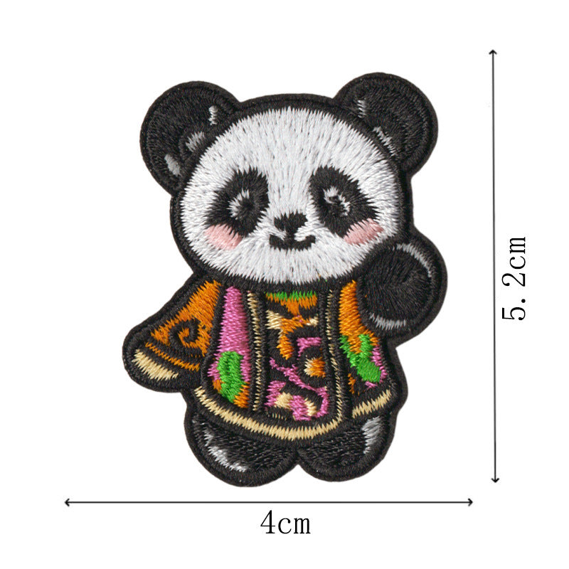 Wholesale 9 Piece Cute Panda Embroidery Patches Iron On For Kids Clothing Towel DIY Decorative Fashion Accessory