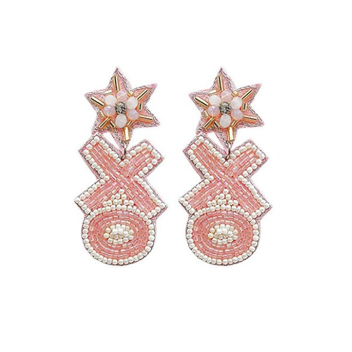 Wholesale Valentine's Day Handmade Fabric Rice Beads XO Letter Earrings