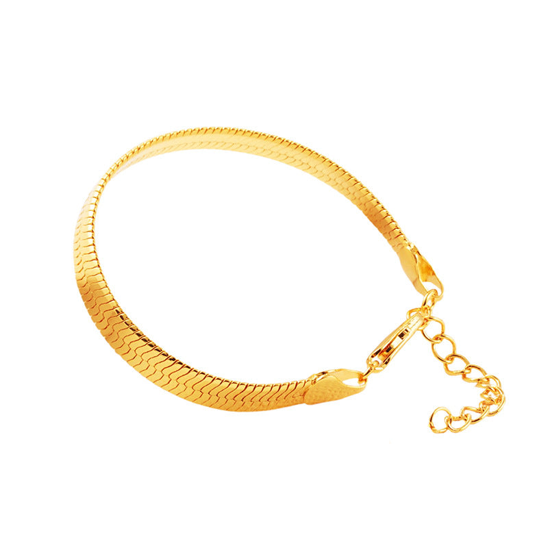Wholesale Snake Bone Chain Plated 18K Gold Christmas Copper Bracelet