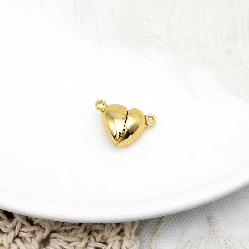 Wholesale DIY Copper Plated 18K Gold Round Cylindrical Magnet Clasp Necklace Bracelet Anti-Drop Closure Clasp