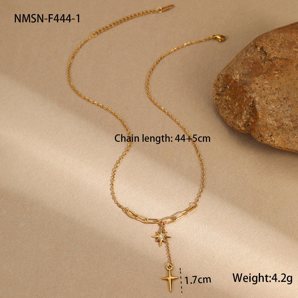 Wholesale clavicle chain diamond eight mans star necklace