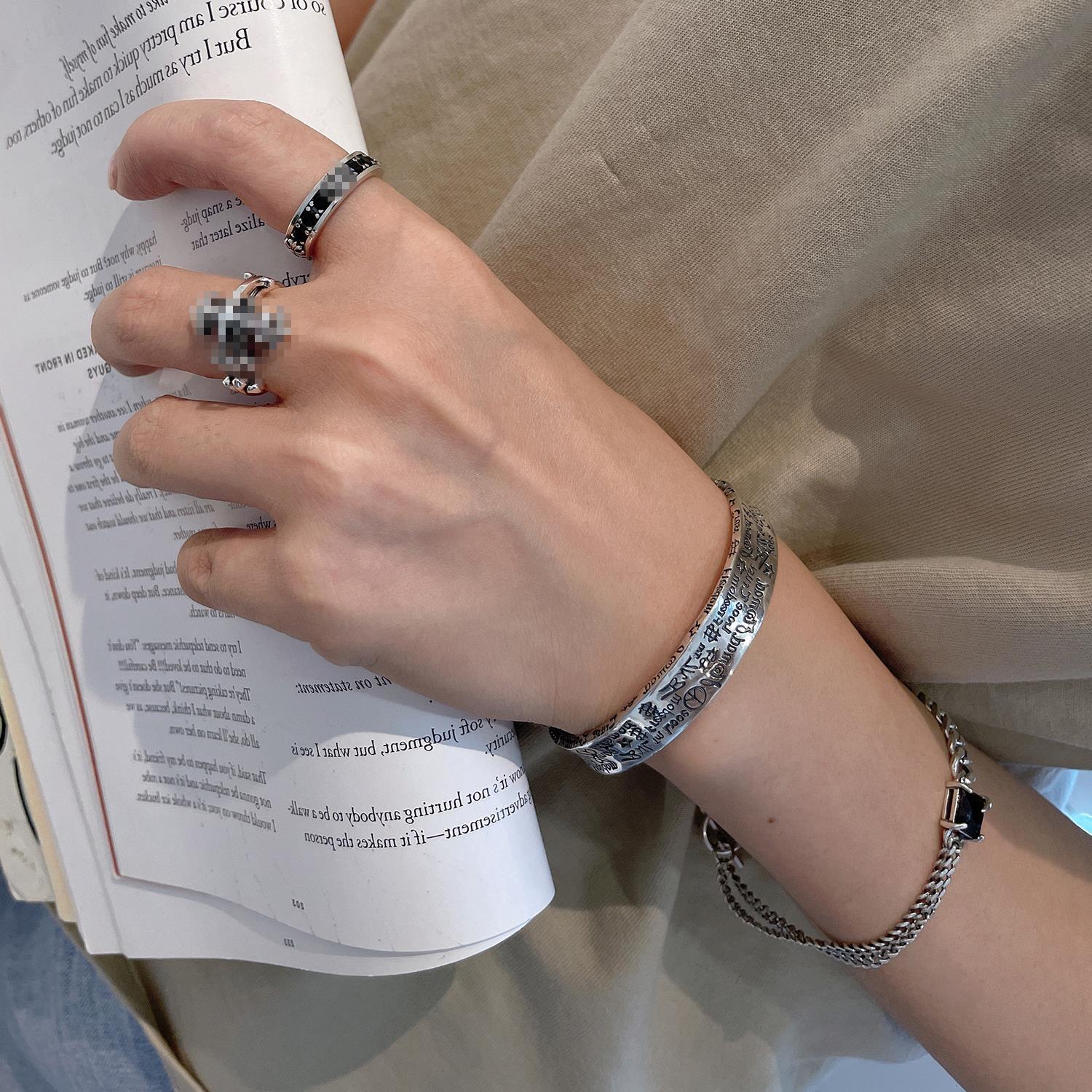 Wholesale Couple Graffiti Metal Bracelet