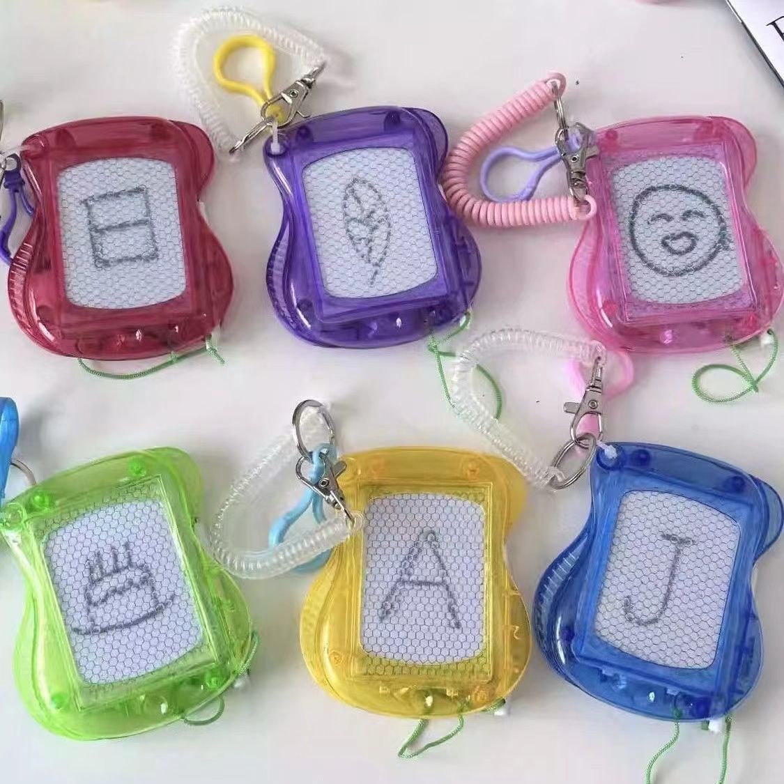 Wholesale Girly Color-blocked Magnetic Mini Writing Board Keychain