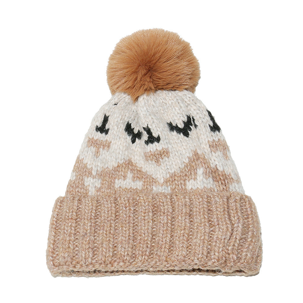 Wholesale Fall/Winter New Mohair Cold Hat Retro Geometric Diamond Knit Hat