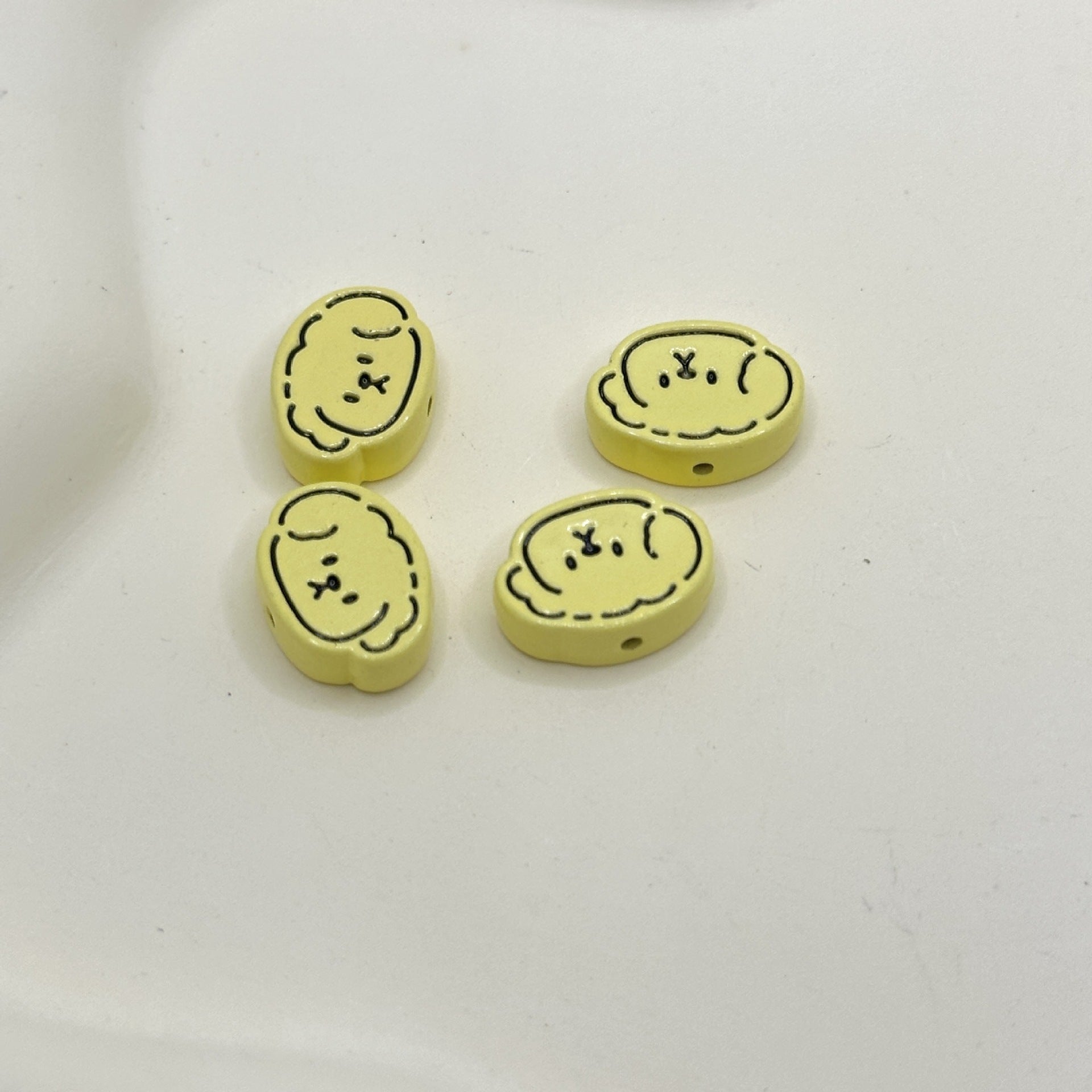 Wholesale 10pcs Alloy paint color cartoon puppy head line puppy beaded diy beads