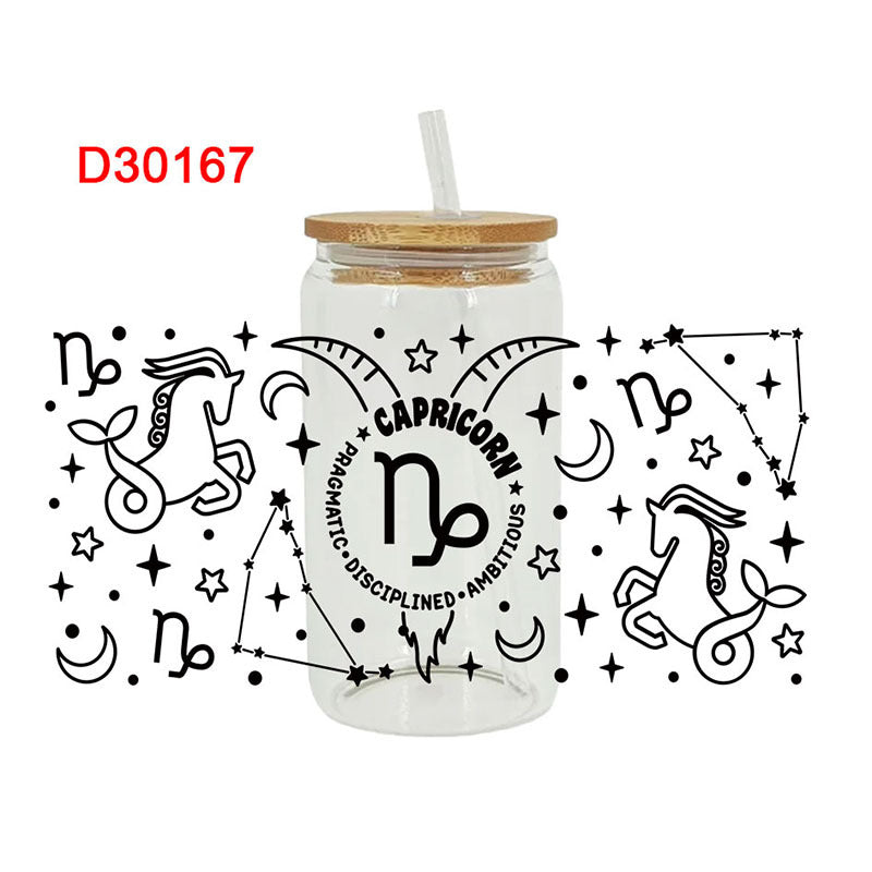Wholesale  Black and white style  16oz Cup UV DTF Wraps 16oz Cup UV DTF Wraps