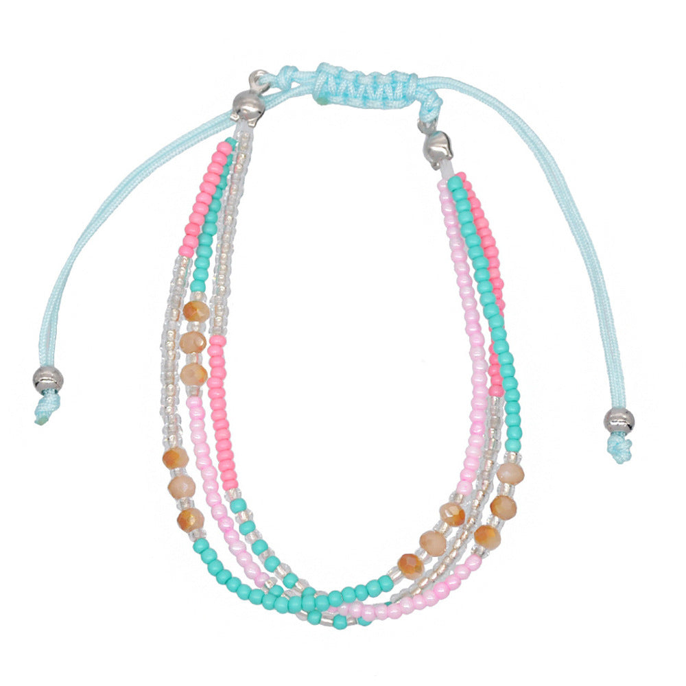 Wholesale Colorful Woven Hand Beaded Stacked Multilayer Bracelet