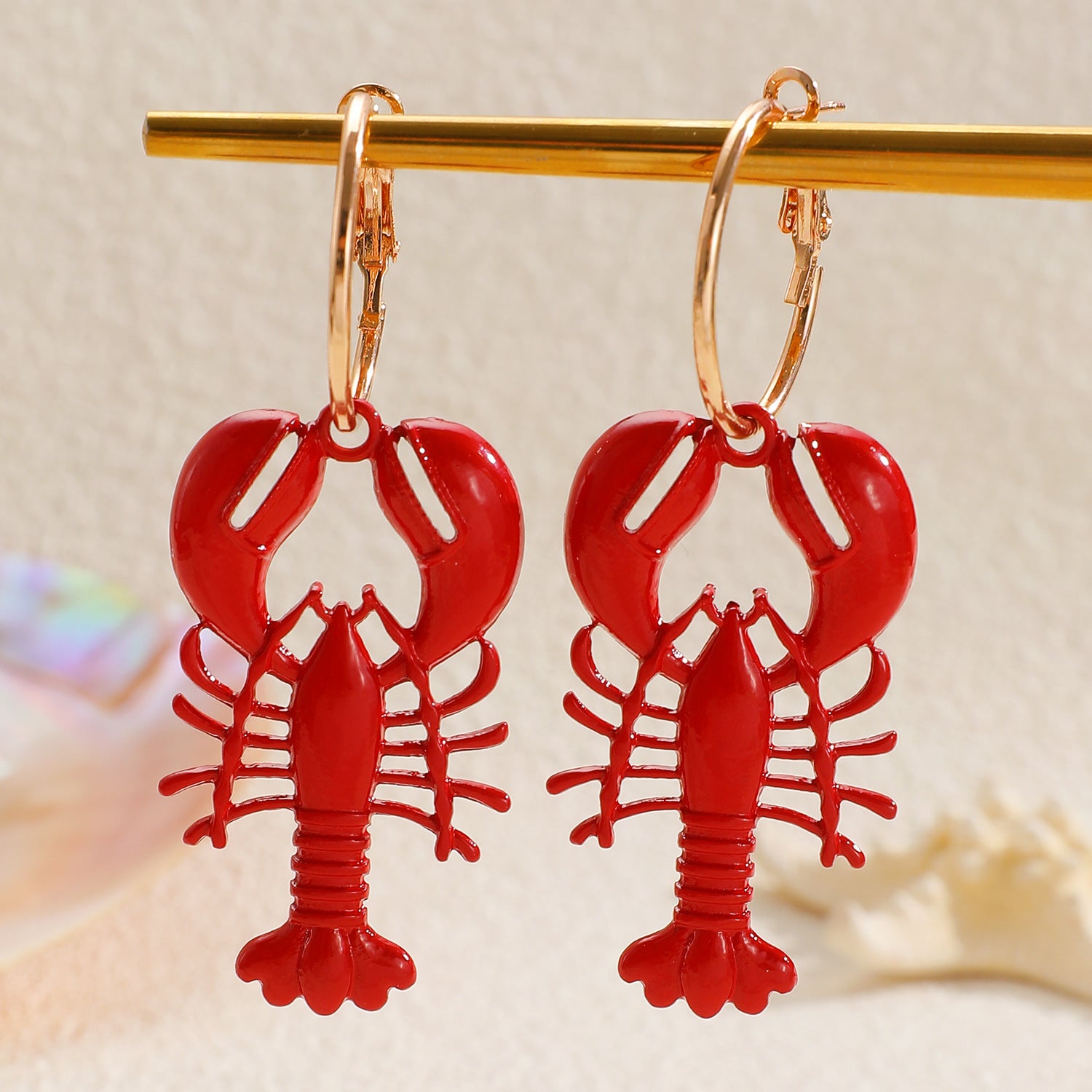 Wholesale Red Lobster Blue Crab Drop Earrings Women Beach Ocean Vacation Style Zinc Alloy Jewelry Fashion Accessory