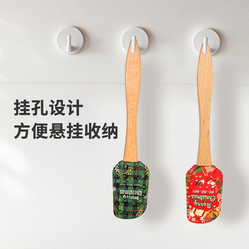 Wholesale Silicone Spatula Household Wooden Handle Butter Spatula