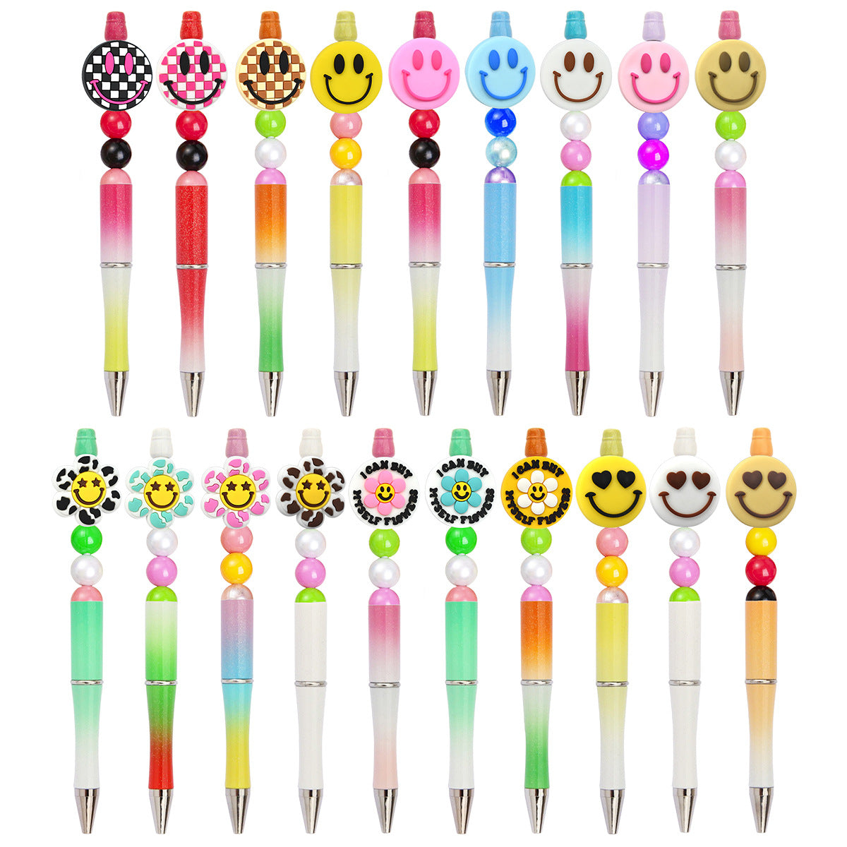 Wholesale Smiley face series cartoon flower Focal Beads