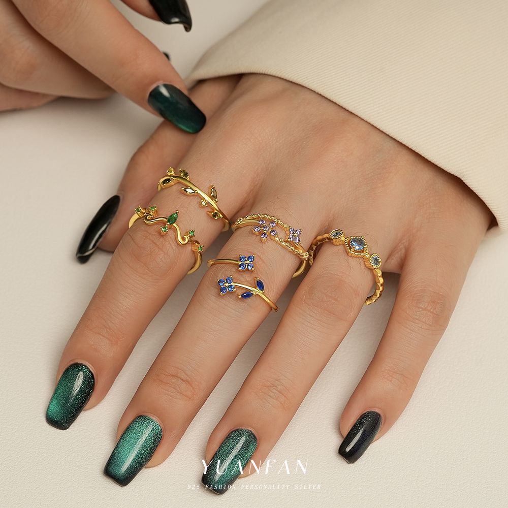 Wholesale  S925 Sterling Silver Twelve Birthstone Ring