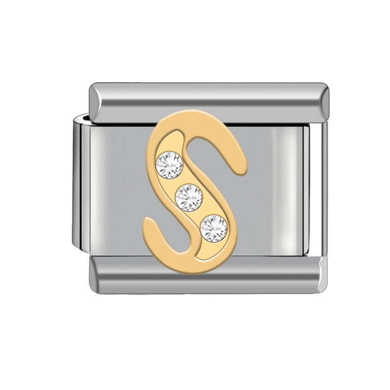 Wholesale Italian Charm Bracelet 9mm DIY Stitched Detachable Monogram Diamond Combination Bracelet