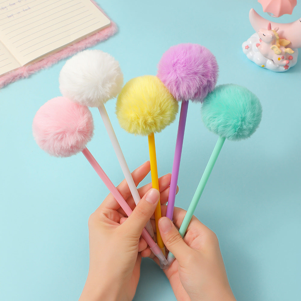 Wholesale Cute girl plush ball gel pen