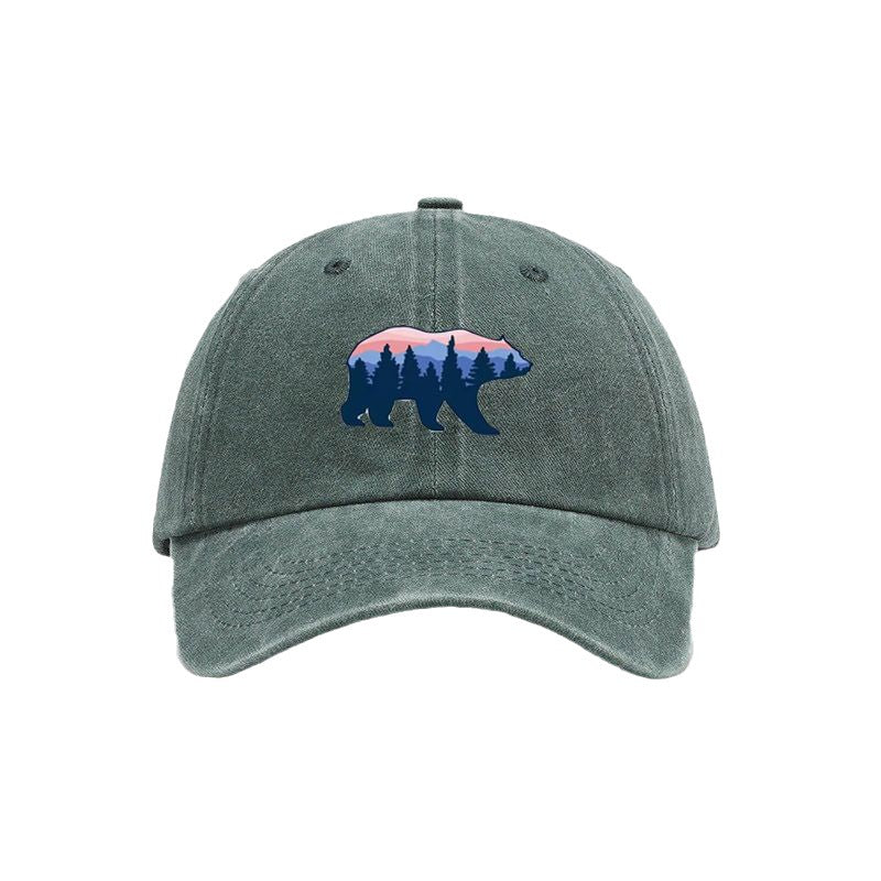 Wholesale Polyester Forest Bear Print Baseball Cap