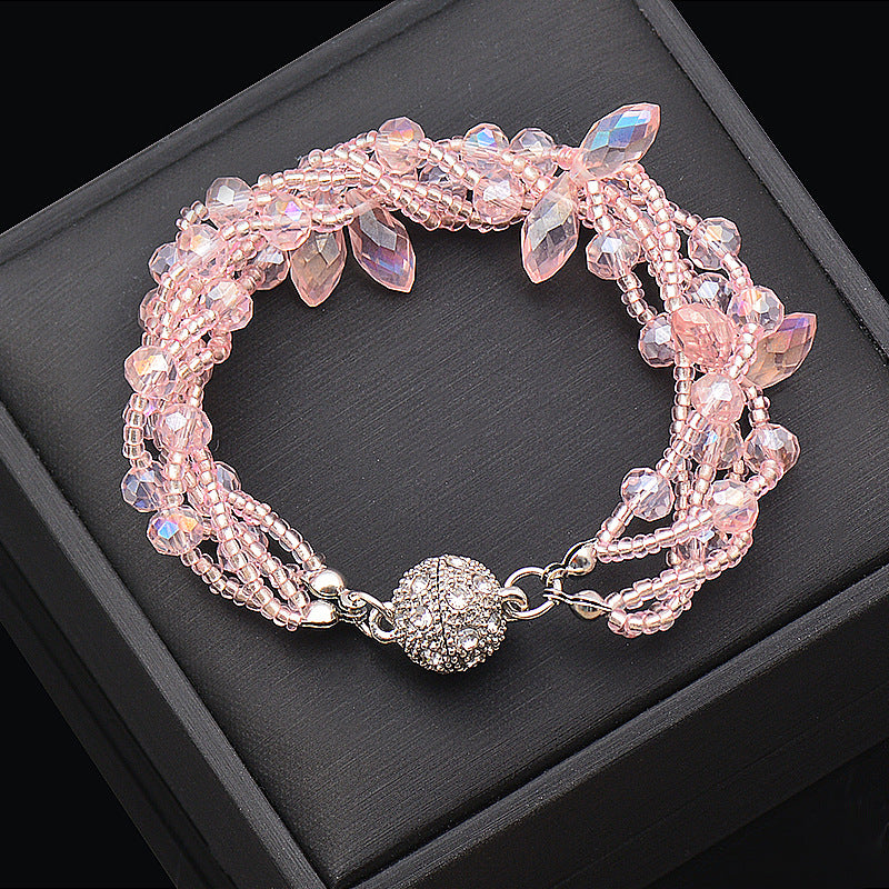 Wholesale Magnet Multicolor Drop Shape Crystal Beads Bracelet Necklace