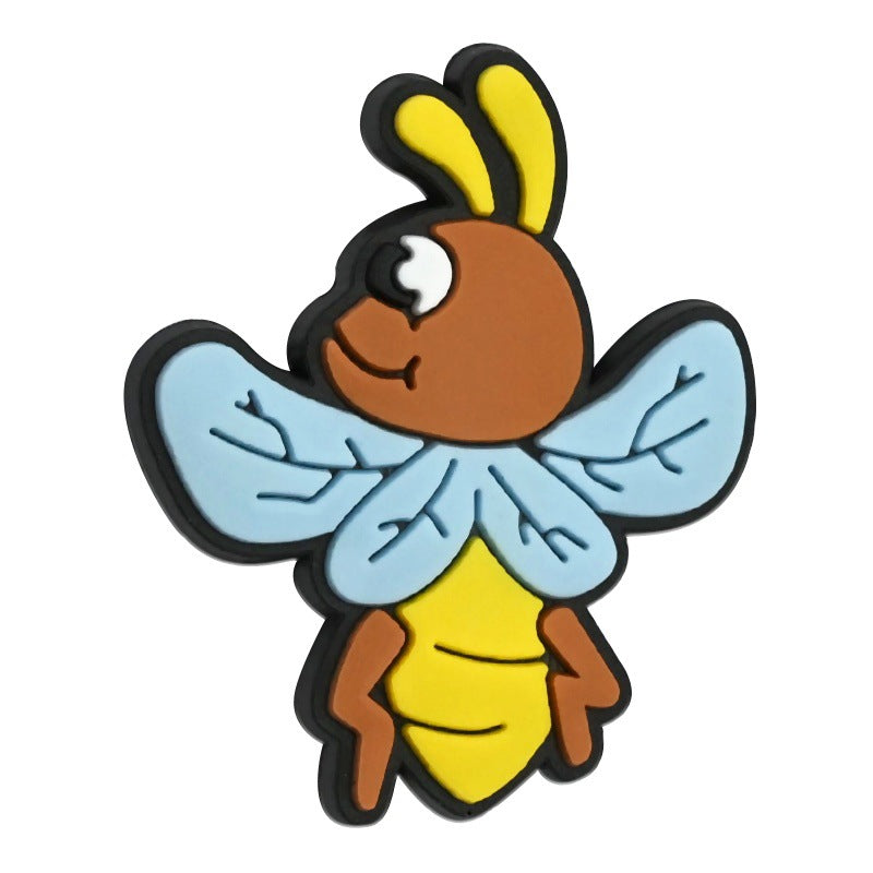 Wholesale Random 100pcs Cartoon Bee Series Ballpoint Pen Bead Accessories DIY Soft PVC Loose Beads