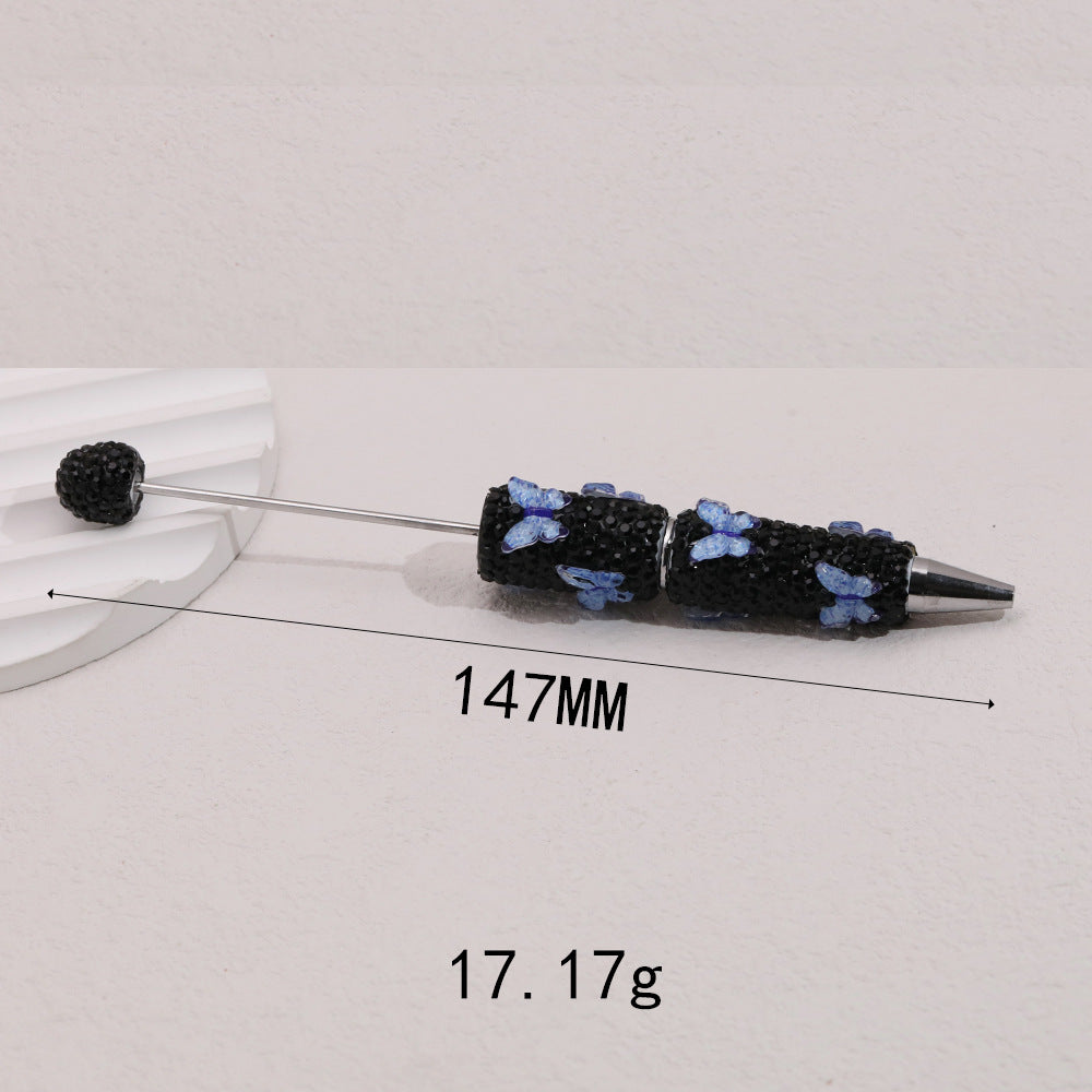 Wholesale  5pcs Butterfly Soft Clay Full Diamond Fancy Beadable Pens