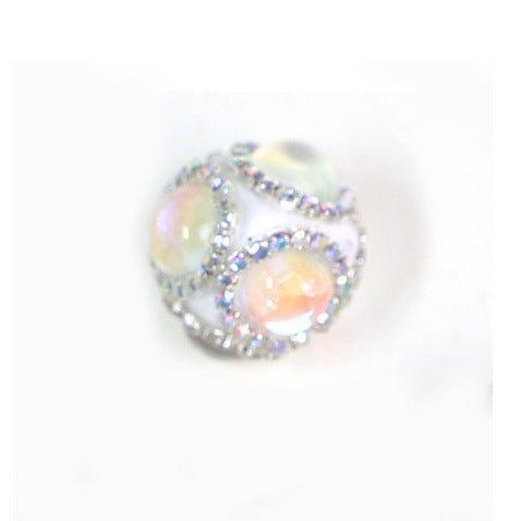 Wholesale of Six Sided Cat's Eye Stone Acrylic Inlaid Diamond Beads