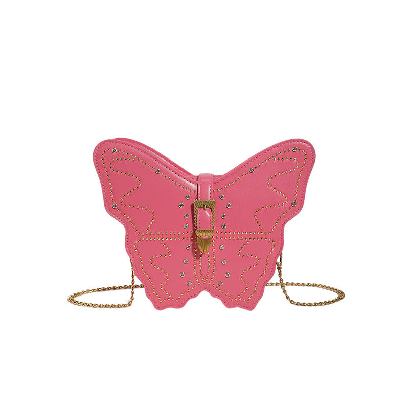 Wholesale PU Rivet Butterfly Messenger Bag