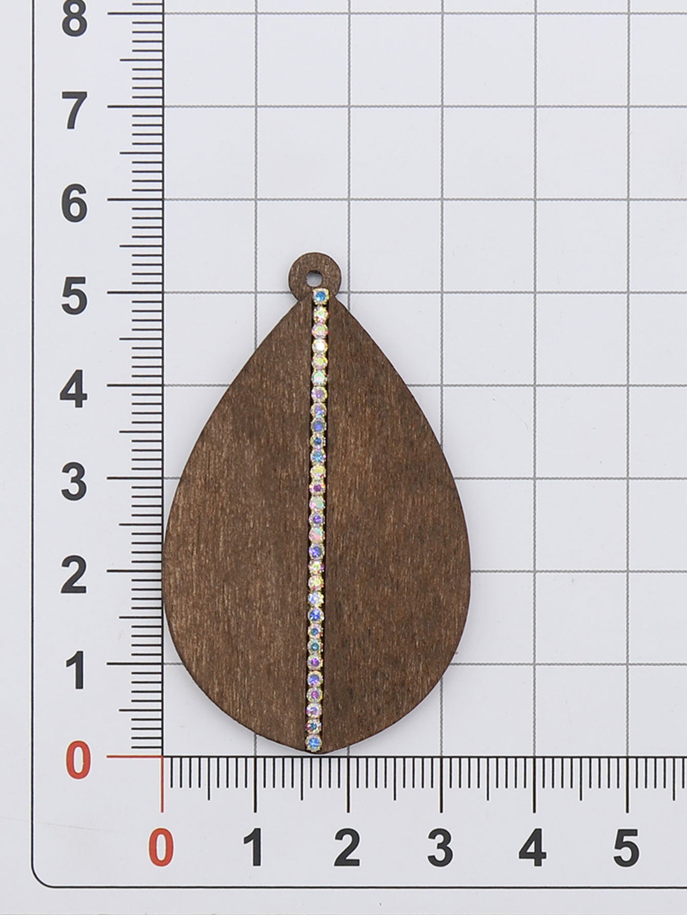 Wholesale Wind Drop Shape Wooden Frame Printing Color Texture  Earrings