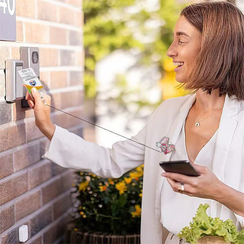 Wholesale Acrylic ID card clip with bow tie  retractable name tag holder easy-pull buckle Badge Reels