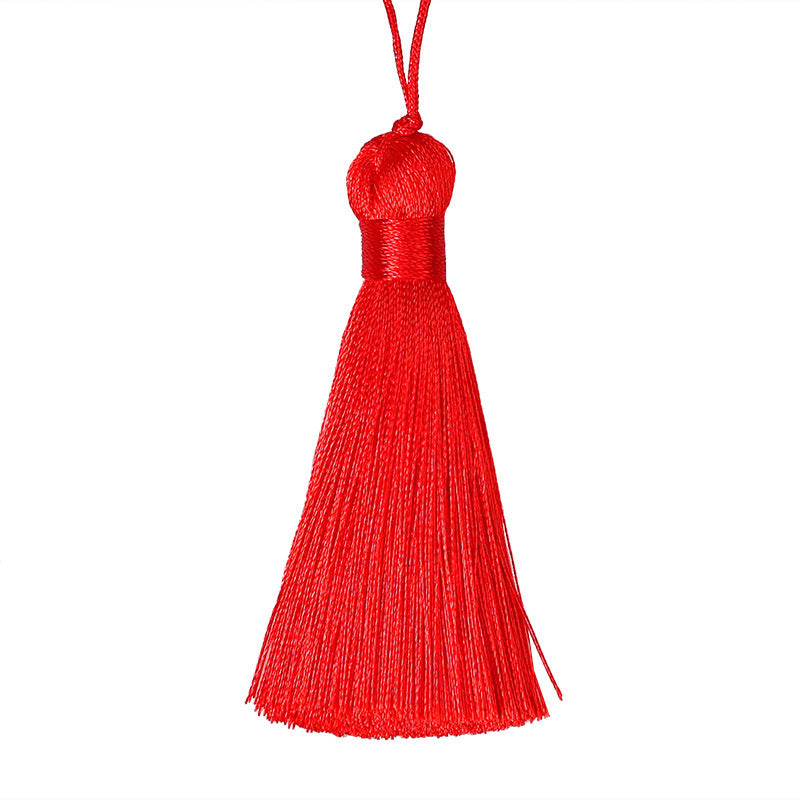 Wholesale 8CM Short Fat Vertical Ice Silk Small Tassel Hanging Ear Pendant