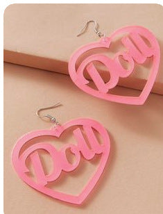 Wholesale Love Heart Hollow Acrylic Earrings