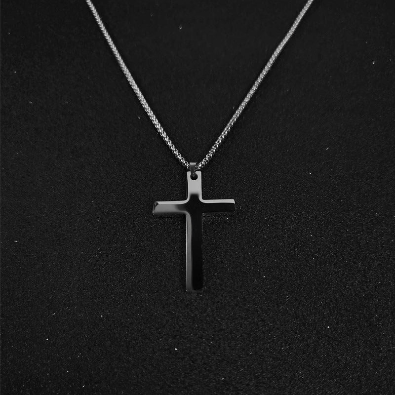 Wholesale titanium steel cross stainless steel sweater necklace women's non-fading accessories
