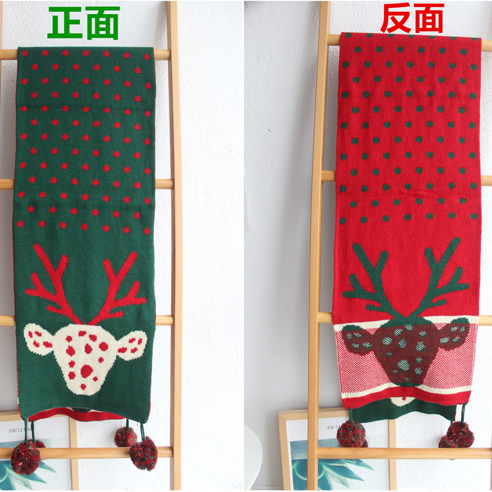 Wholesale Christmas Autumn and Winter Knitted Wool Deer Scarf
