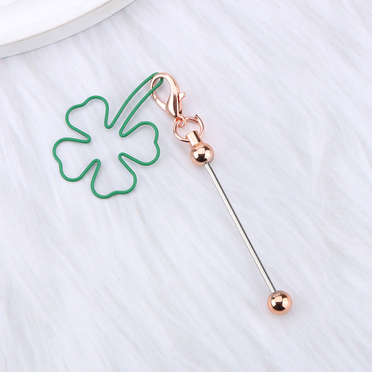 Wholesale Green grass DIY beaded keychain