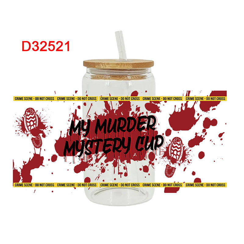 Wholesale Uv Transfer Sticker Glass Cup Crystal Label Crystal Sticker 16OZ UV DTF WRAPS