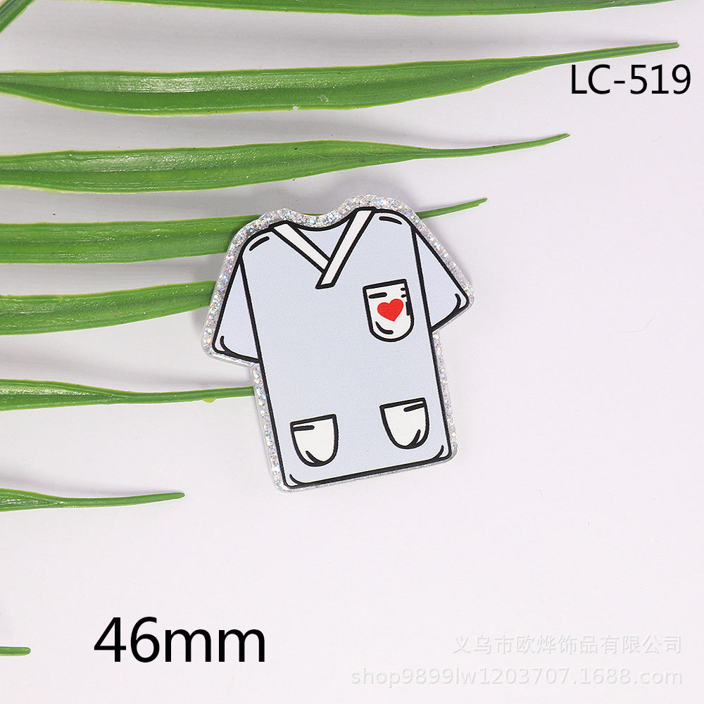 Wholesale 10pcs cartoon letter peach heart car Medical bag jewelry acrylic cute DIY patch accessories