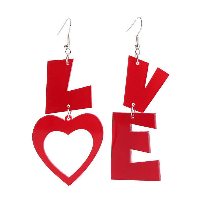 Wholesale Valentine's Day Love Acrylic Earrings