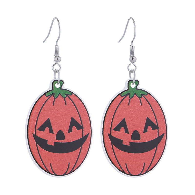 Wholesale Acrylic Pumpkin Head Luminous Earrings