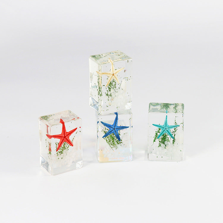 Wholesale 6pcs Starfish Specimen Resin Transparent Handmade Glue Ornaments