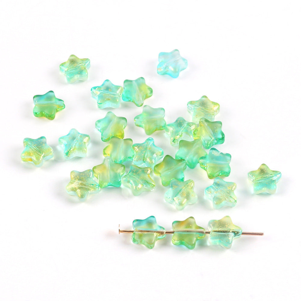 Wholesale 20pcs Color-Plated Five-Pointed Star Glass Handmade DIY Acrylic Beads