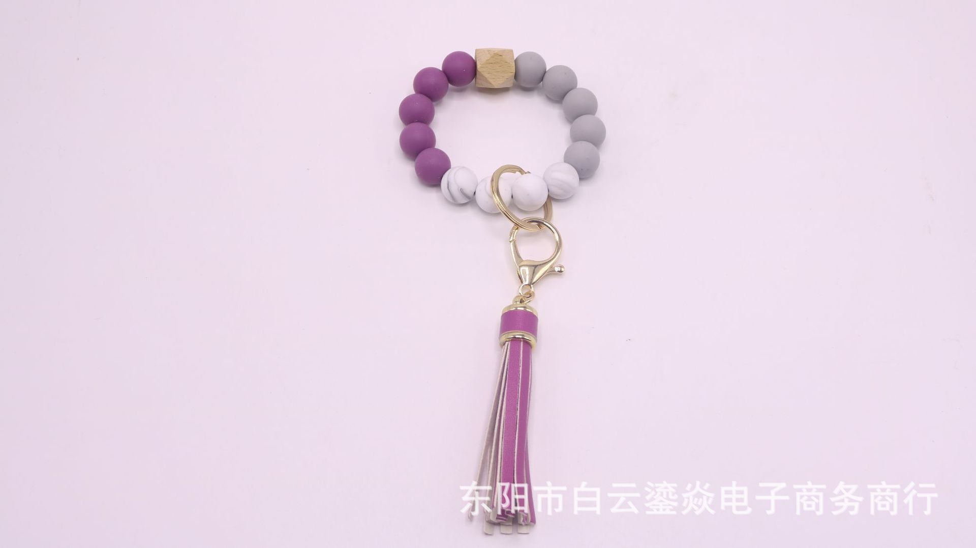 Wholesale 10pcs/pack  Silicone leather tassel bracelet Wristlet Keychain