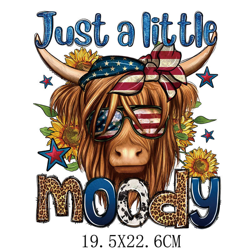 Wholesale Cartoon letter bull head heat transfer printing   UV DTF Ready to Press Transfers Wraps