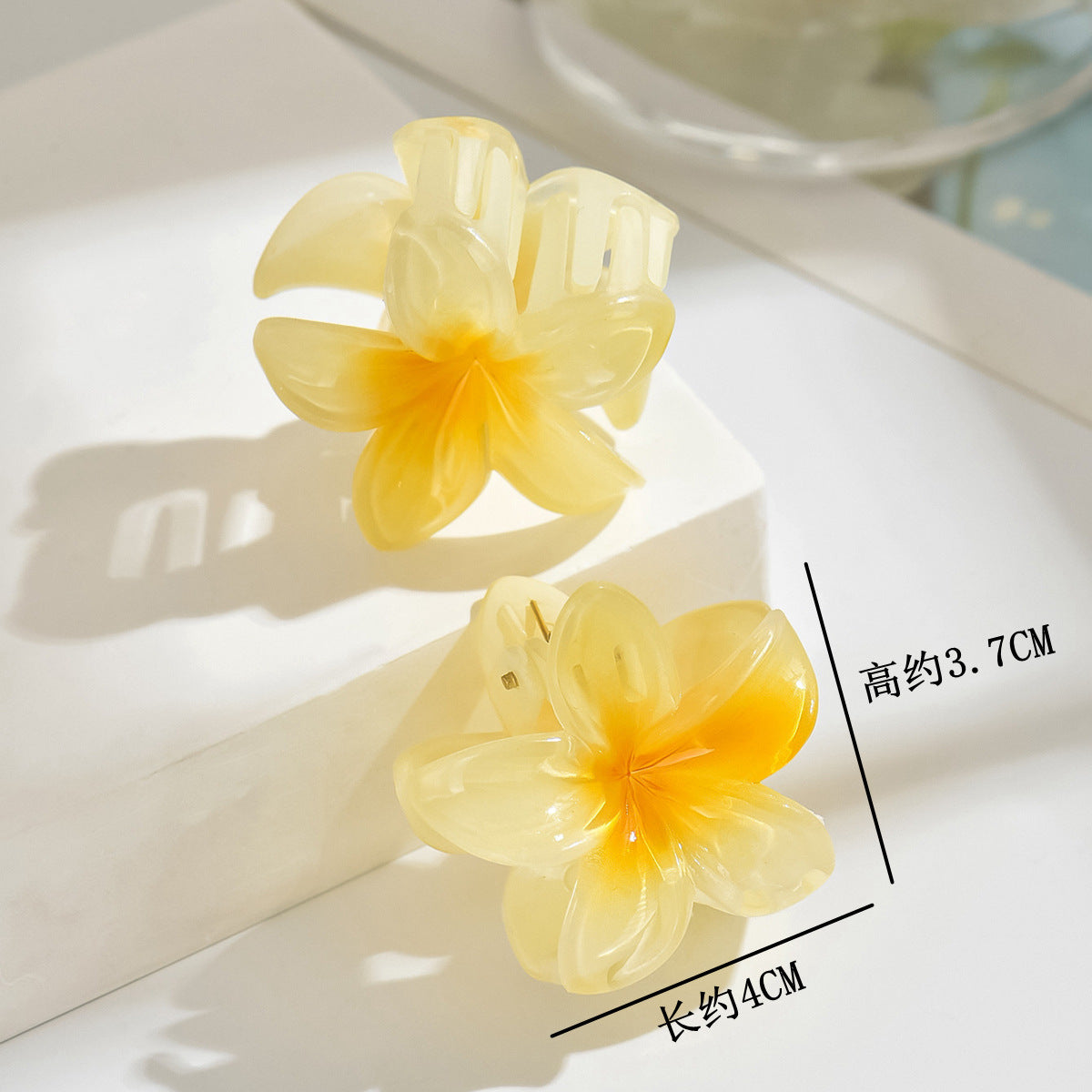 Wholesale Colorful Acrylic Egg Flower Women's Head DIY Shark Clip Hairpin Jewelry