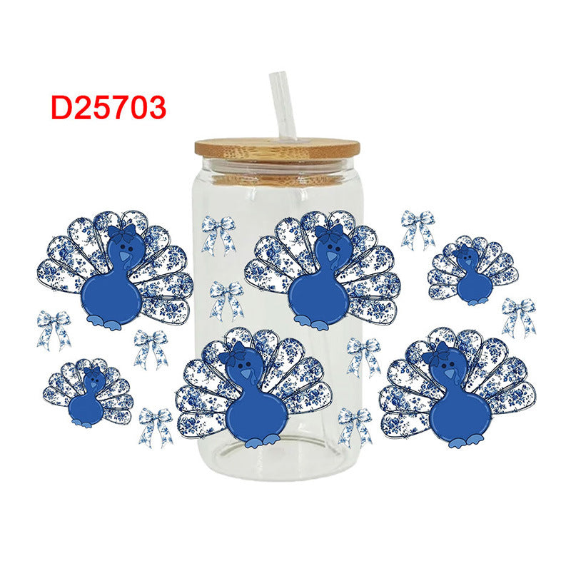 Wholesale  Pumpkin animal harvest  16oz Cup UV DTF Wraps